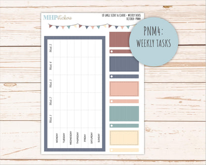 OCTOBER Neutral Color Stickers for the Large Scout & Claire Laurel Denise Planners || PTN26