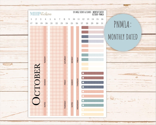 OCTOBER Neutral Color Stickers for the Large Scout & Claire Laurel Denise Planners || PTN26