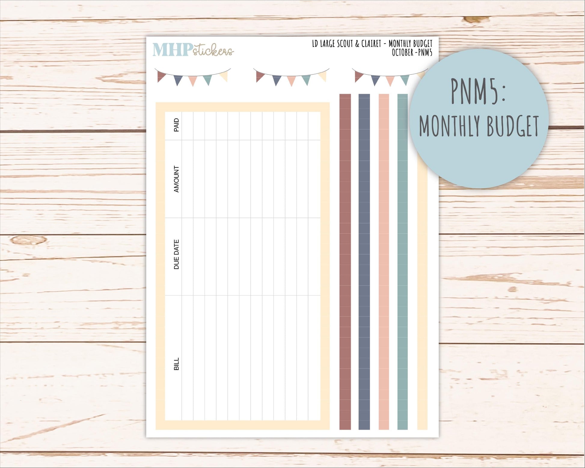 OCTOBER Neutral Color Stickers for the Large Scout & Claire Laurel Denise Planners || PTN26
