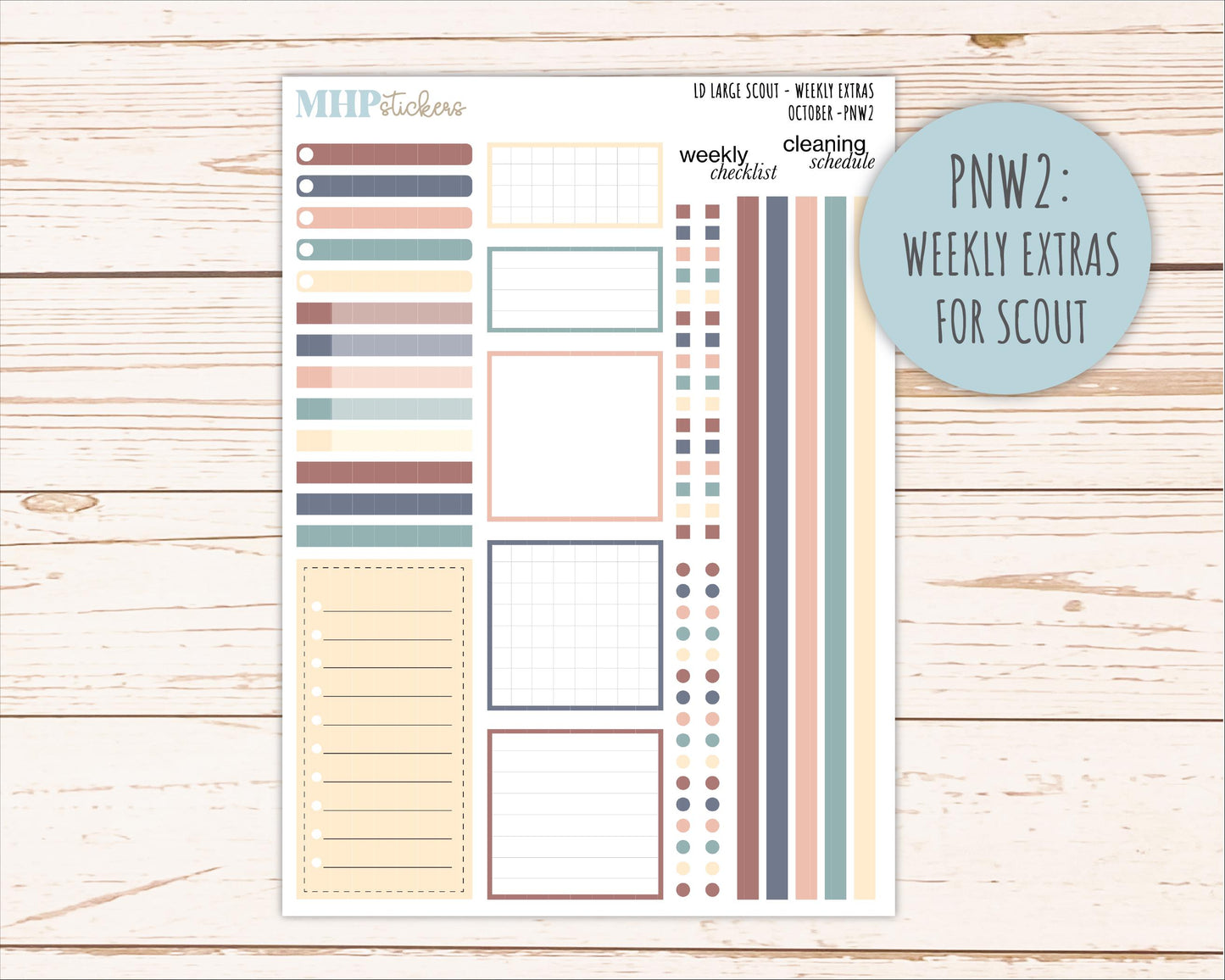 OCTOBER Neutral Color Stickers for the Large Scout & Claire Laurel Denise Planners || PTN26
