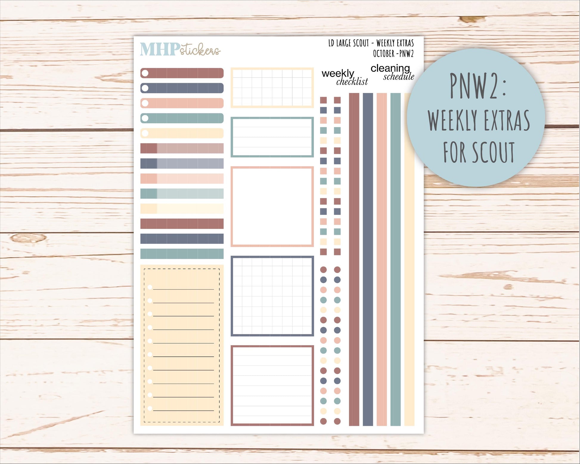 OCTOBER Neutral Color Stickers for the Large Scout & Claire Laurel Denise Planners || PTN26