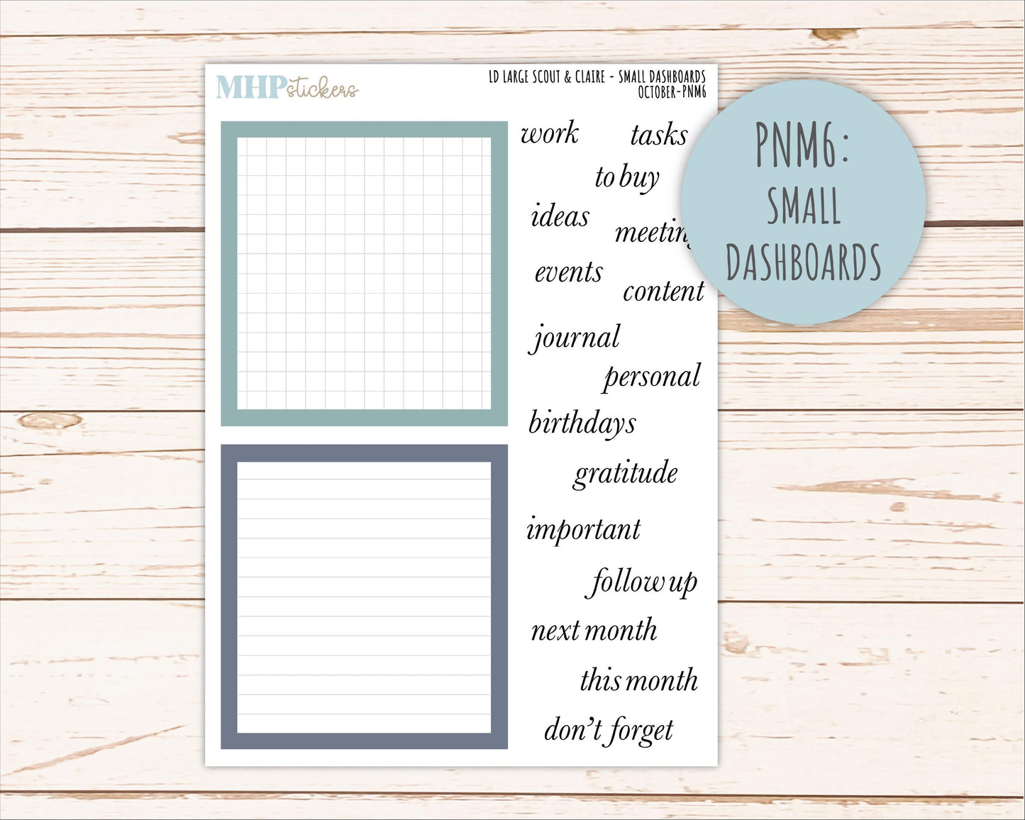 OCTOBER Neutral Color Stickers for the Large Scout & Claire Laurel Denise Planners || PTN26