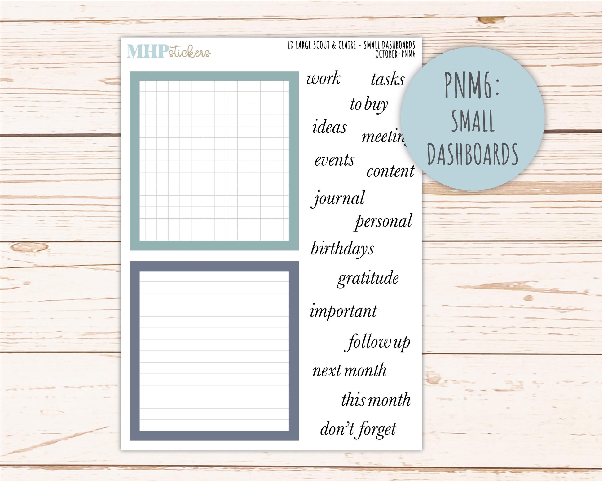 OCTOBER Neutral Color Stickers for the Large Scout & Claire Laurel Denise Planners || PTN26