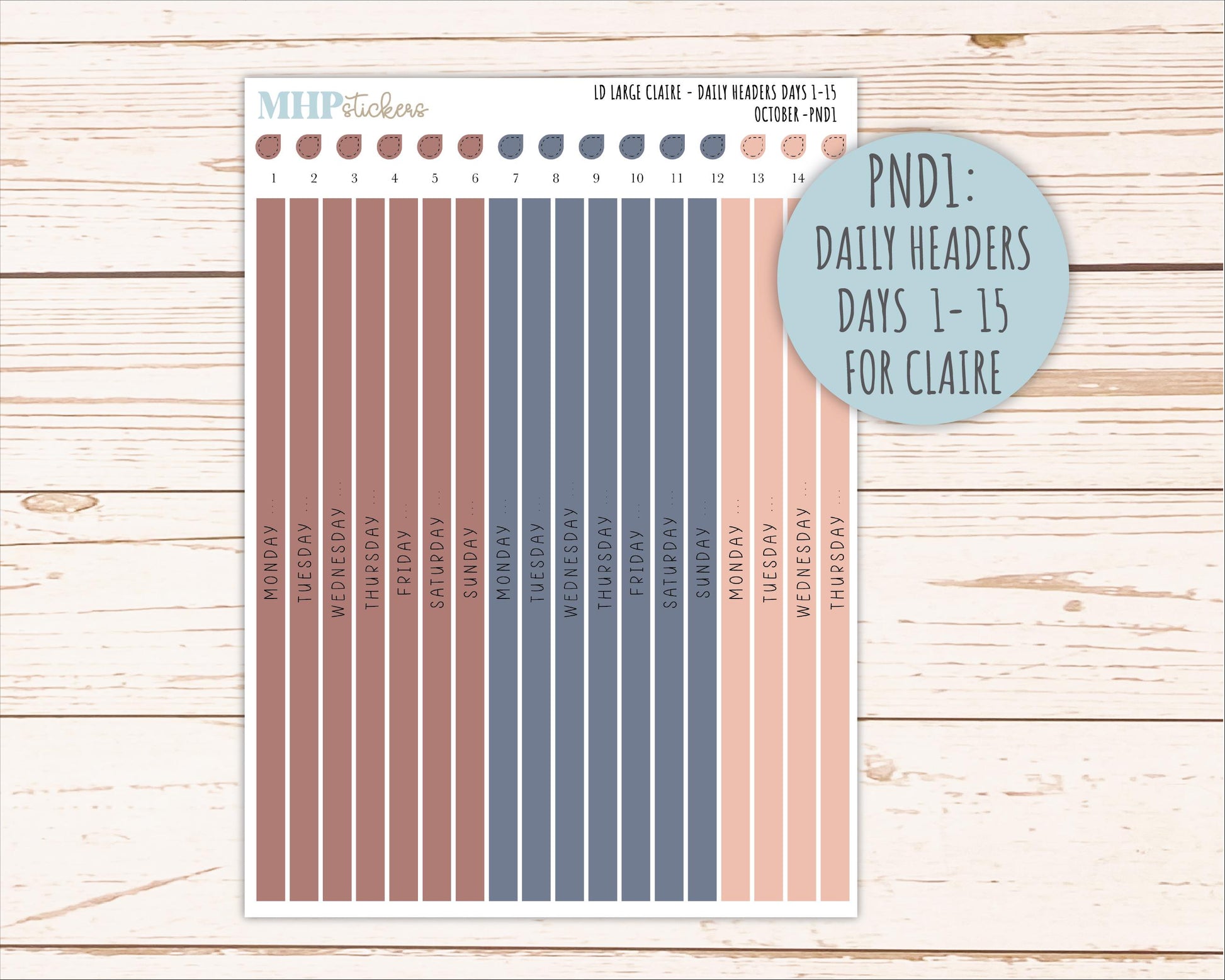 OCTOBER Neutral Color Stickers for the Large Scout & Claire Laurel Denise Planners || PTN26