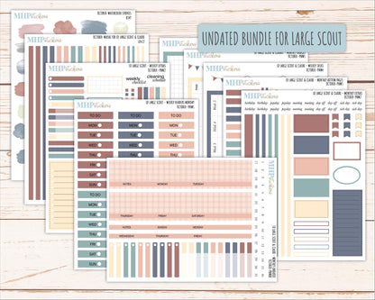 OCTOBER Neutral Color Stickers for the Large Scout & Claire Laurel Denise Planners || PTN26