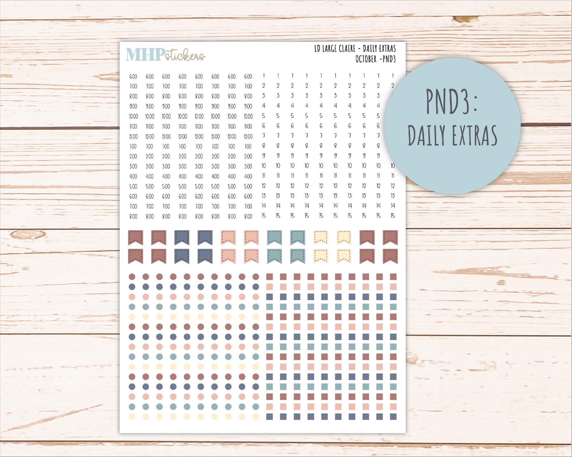 OCTOBER Neutral Color Stickers for the Large Scout & Claire Laurel Denise Planners || PTN26