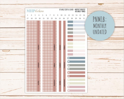 NOVEMBER Neutral Color Stickers for the Large Scout & Claire Laurel Denise Planners || PTN26