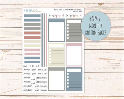 NOVEMBER Neutral Color Stickers for the Large Scout & Claire Laurel Denise Planners || PTN26