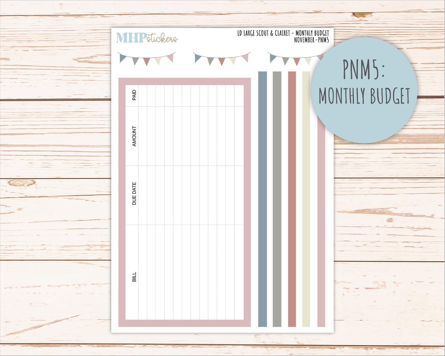 NOVEMBER Neutral Color Stickers for the Large Scout & Claire Laurel Denise Planners || PTN26