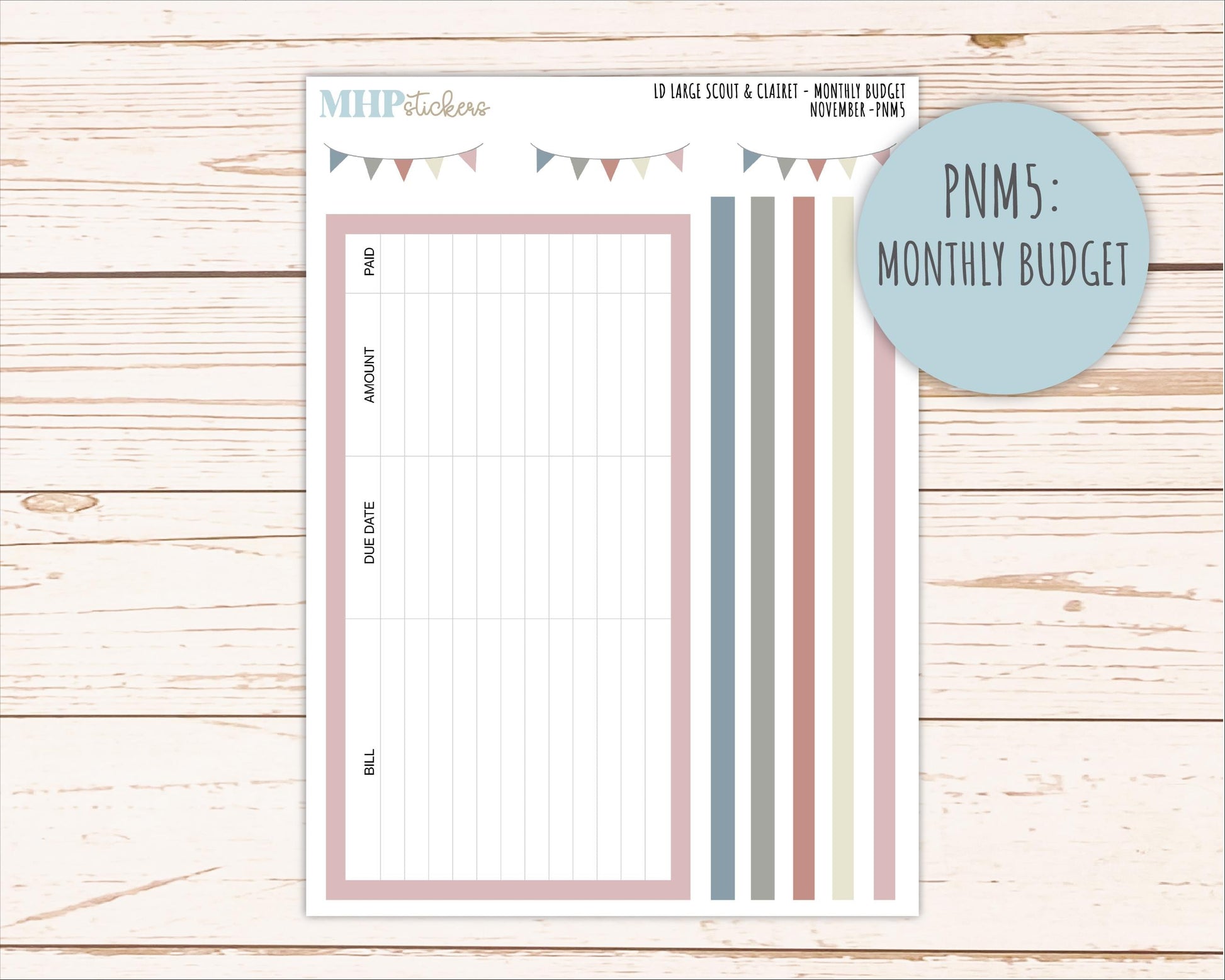 NOVEMBER Neutral Color Stickers for the Large Scout & Claire Laurel Denise Planners || PTN26