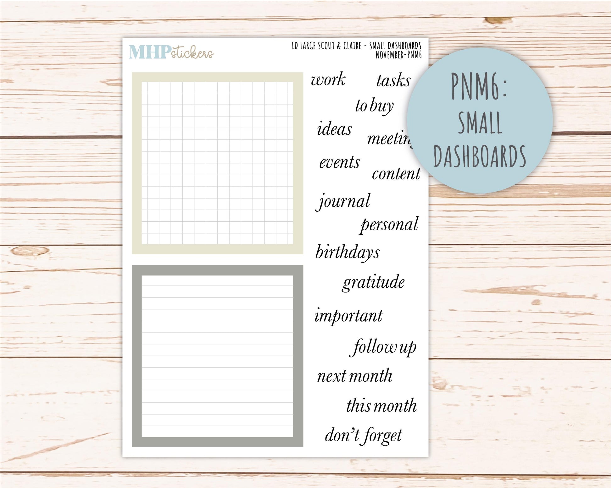 NOVEMBER Neutral Color Stickers for the Large Scout & Claire Laurel Denise Planners || PTN26