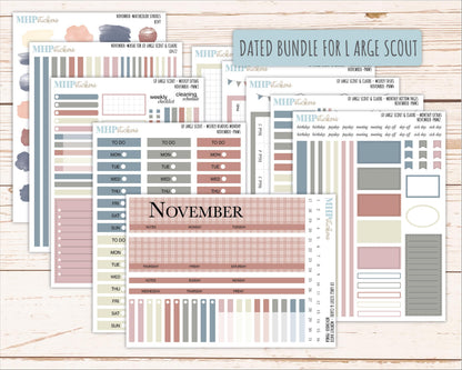 NOVEMBER Neutral Color Stickers for the Large Scout & Claire Laurel Denise Planners || PTN26