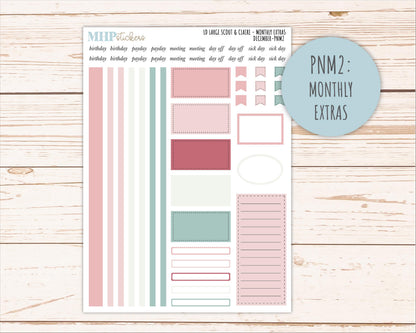 DECEMBER Neutral Color Stickers for the Large Scout & Claire Laurel Denise Planners || PTN26