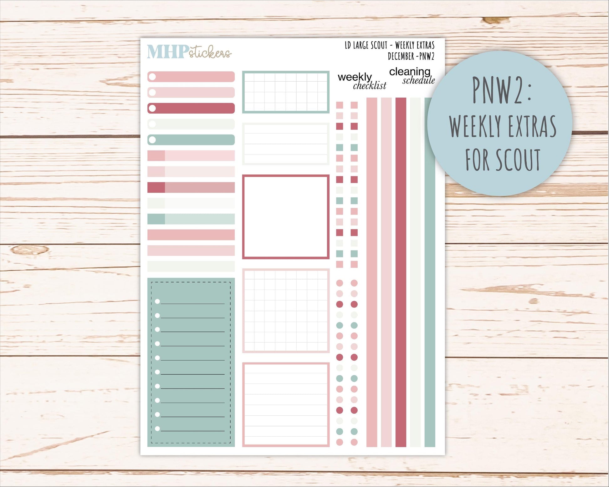 DECEMBER Neutral Color Stickers for the Large Scout & Claire Laurel Denise Planners || PTN26