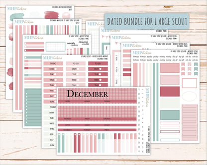 DECEMBER Neutral Color Stickers for the Large Scout & Claire Laurel Denise Planners || PTN26