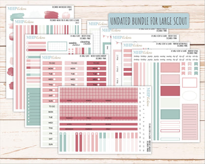 DECEMBER Neutral Color Stickers for the Large Scout & Claire Laurel Denise Planners || PTN26
