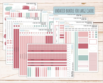 DECEMBER Neutral Color Stickers for the Large Scout & Claire Laurel Denise Planners || PTN26