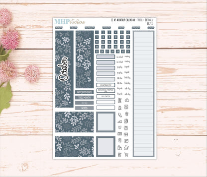 Monthly Headers for A5 Erin Condren Planners. TOILE Color Way || EC218