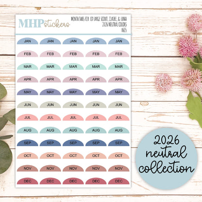 Month Tabs for Large Scout and Luna. Laurel Denise Planners || H615