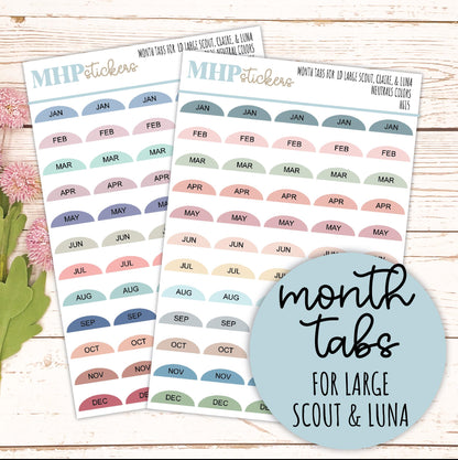 Month Tabs for Large Scout and Luna. Laurel Denise Planners || H615
