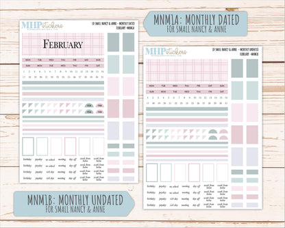 FEBRUARY 2026 Neutral Collection Stickers for Small Nancy & Anne. Laurel Denise Planners || MN
