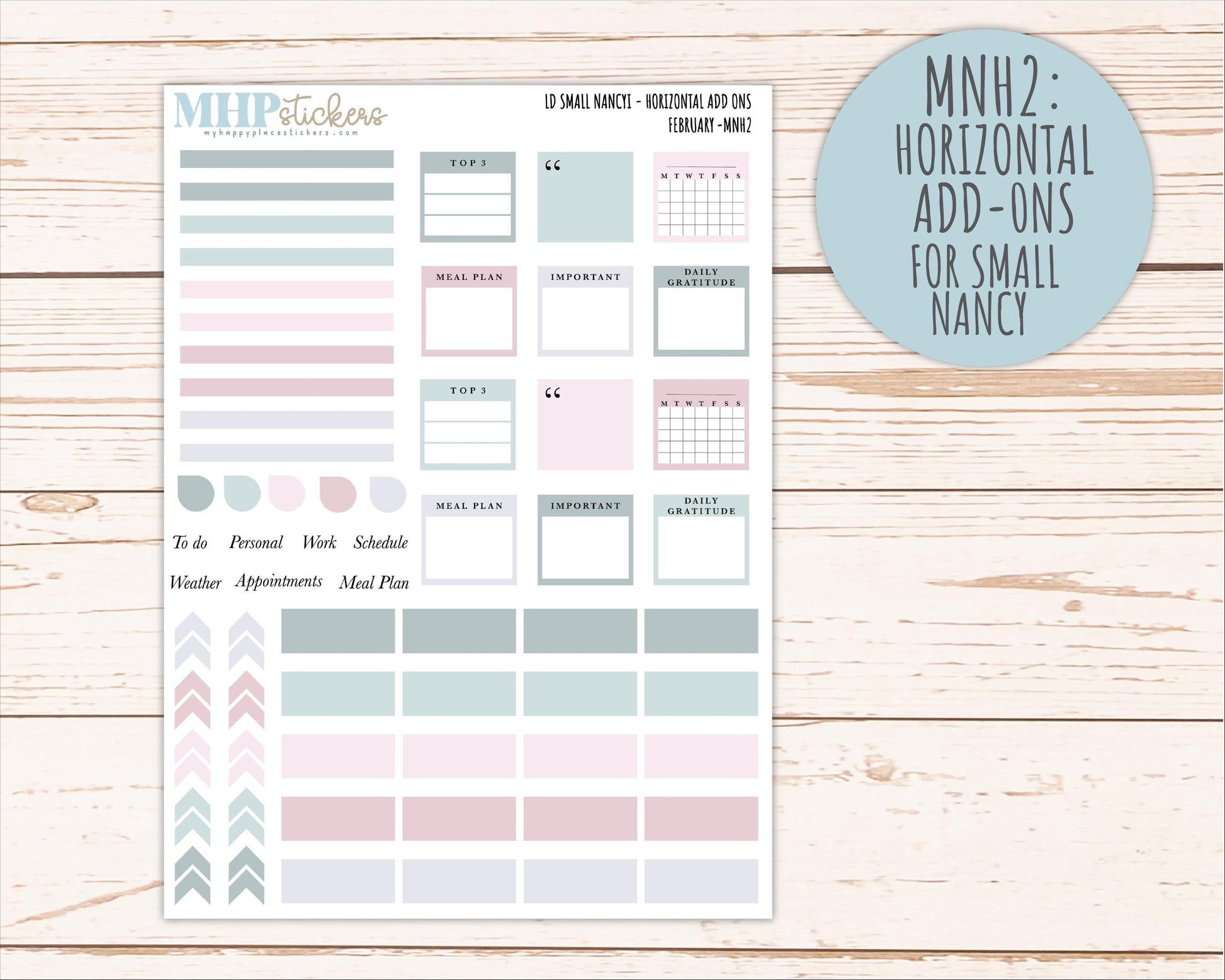 FEBRUARY 2026 Neutral Collection Stickers for Small Nancy & Anne. Laurel Denise Planners || MN