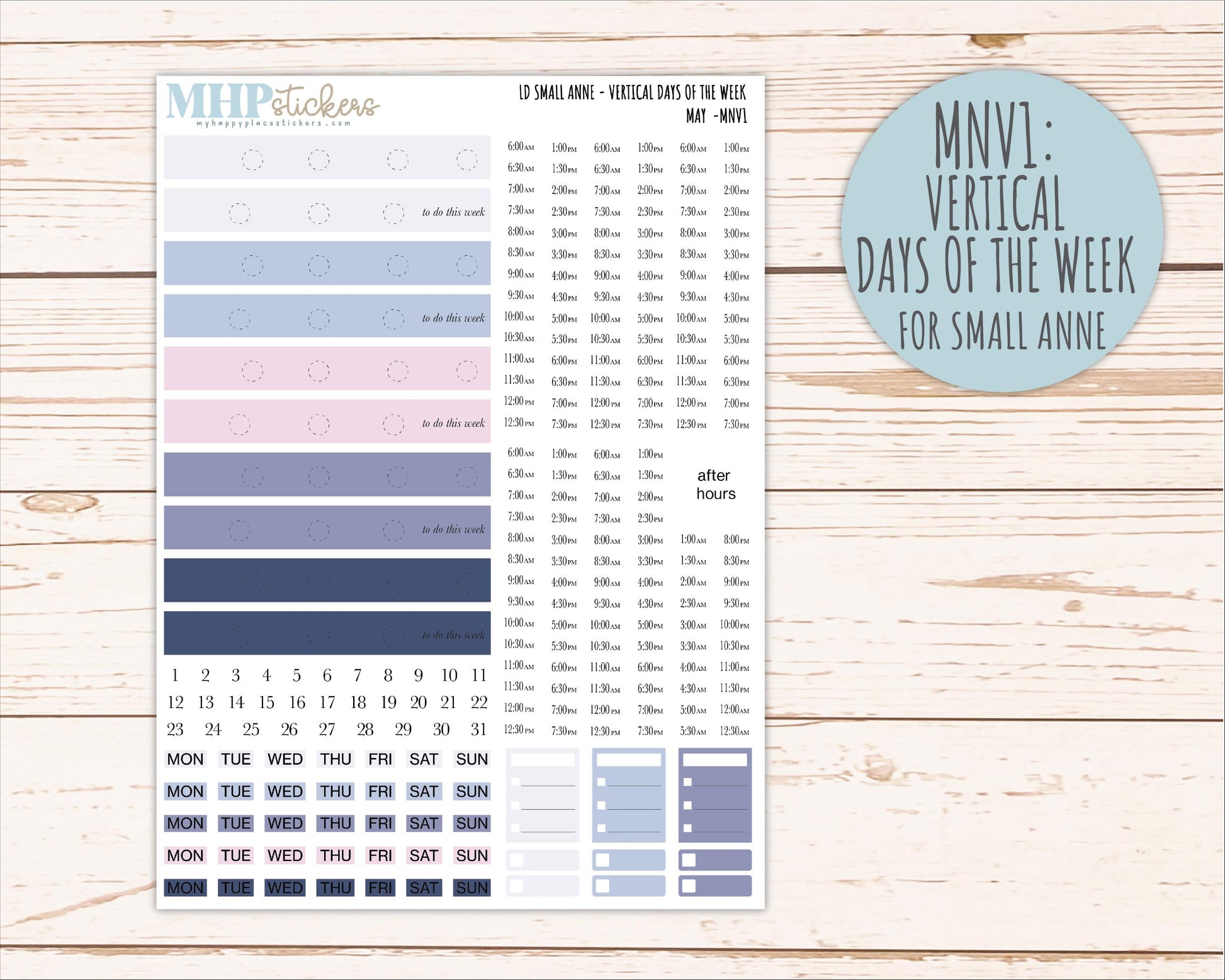 MAY 2026 Neutral Collection Stickers for Small Nancy & Anne. Laurel Denise Planners || MN