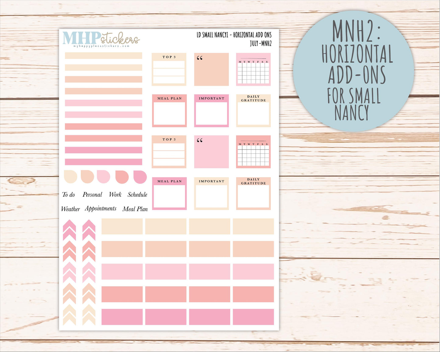 JULY 2026 Neutral Collection Stickers for Small Nancy & Anne. Laurel Denise Planners || MN
