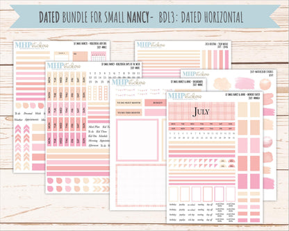 JULY 2026 Neutral Collection Stickers for Small Nancy & Anne. Laurel Denise Planners || MN