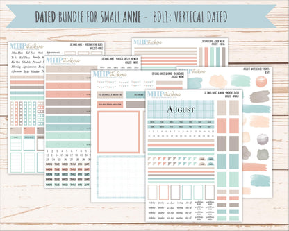 AUGUST 2026 Neutral Collection Stickers for Small Nancy & Anne. Laurel Denise Planners || MN