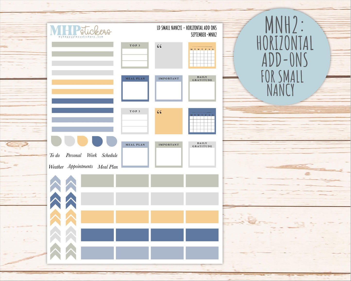 SEPTEMBER 2026 Neutral Collection Stickers for Small Nancy & Anne. Laurel Denise Planners || MN