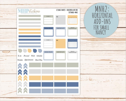 SEPTEMBER 2026 Neutral Collection Stickers for Small Nancy & Anne. Laurel Denise Planners || MN