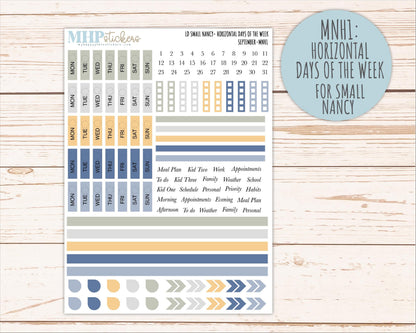 SEPTEMBER 2026 Neutral Collection Stickers for Small Nancy & Anne. Laurel Denise Planners || MN