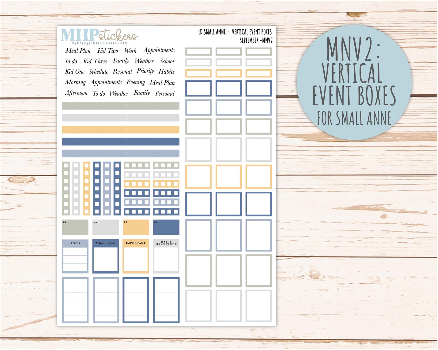 SEPTEMBER 2026 Neutral Collection Stickers for Small Nancy & Anne. Laurel Denise Planners || MN