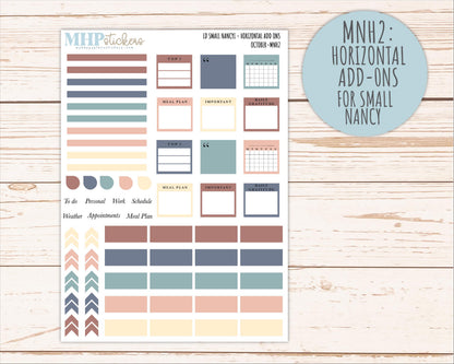 OCTOBER 2026 Neutral Collection Stickers for Small Nancy & Anne. Laurel Denise Planners || MN