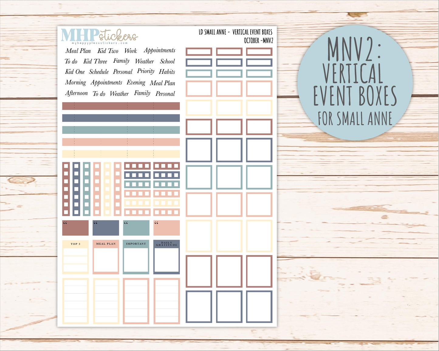 OCTOBER 2026 Neutral Collection Stickers for Small Nancy & Anne. Laurel Denise Planners || MN