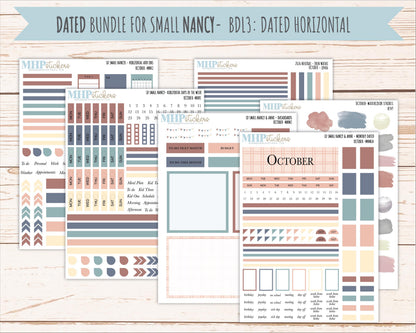 OCTOBER 2026 Neutral Collection Stickers for Small Nancy & Anne. Laurel Denise Planners || MN