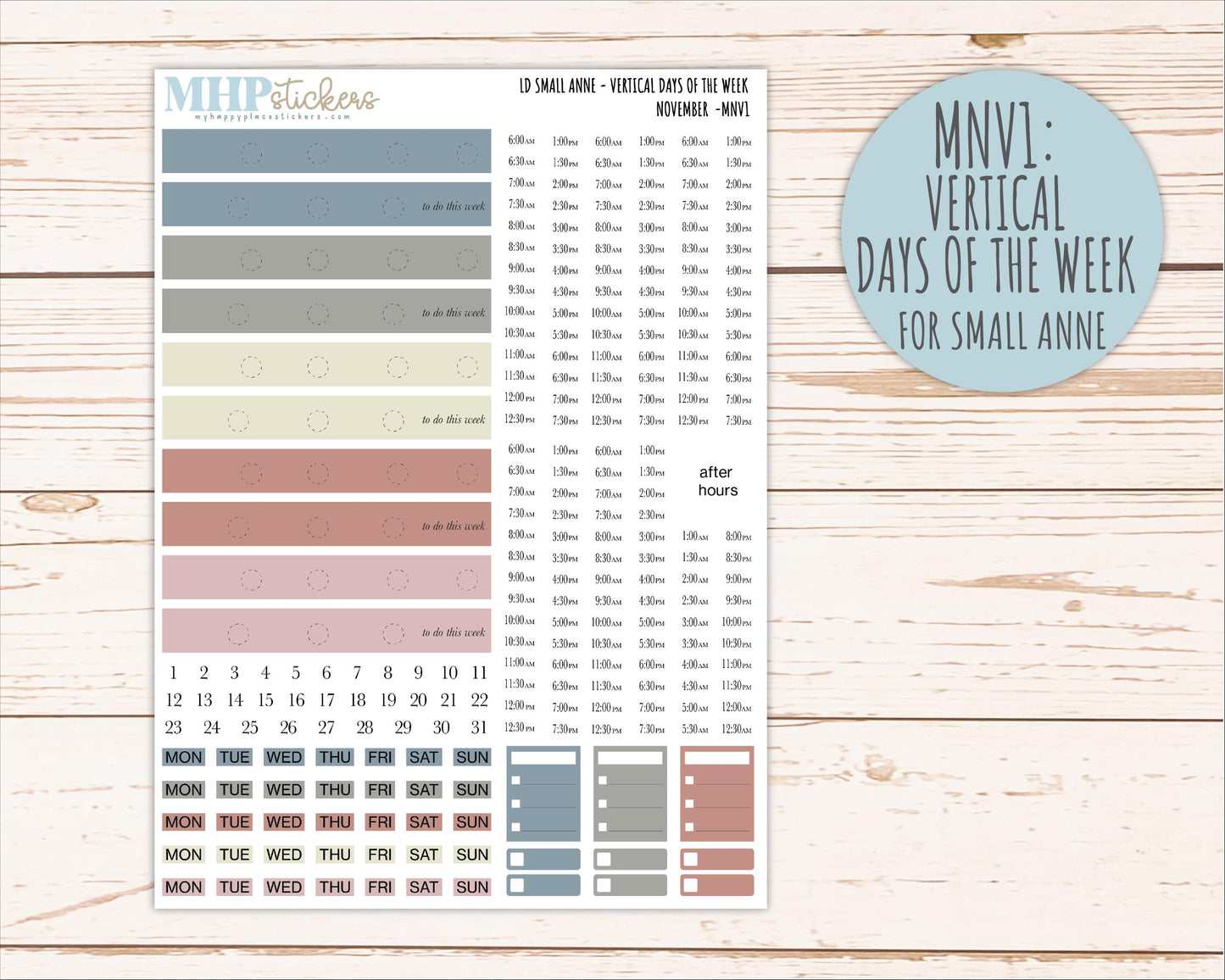 NOVEMBER 2026 Neutral Collection Stickers for Small Nancy & Anne. Laurel Denise Planners || MN