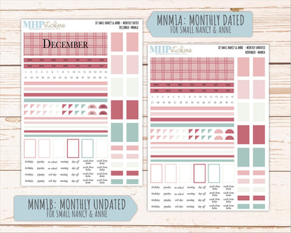 DECEMBER 2026 Neutral Collection Stickers for Small Nancy & Anne. Laurel Denise Planners || MN