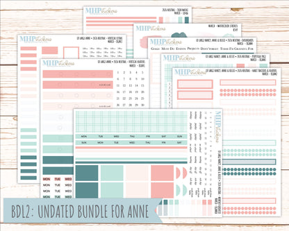 MARCH 2026 Neutral Collection Stickers for the Large Nancy, Anne, & Billie Laurel Denise Planners || OGN