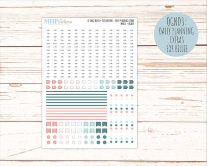 MARCH 2026 Neutral Collection Stickers for the Large Nancy, Anne, & Billie Laurel Denise Planners || OGN