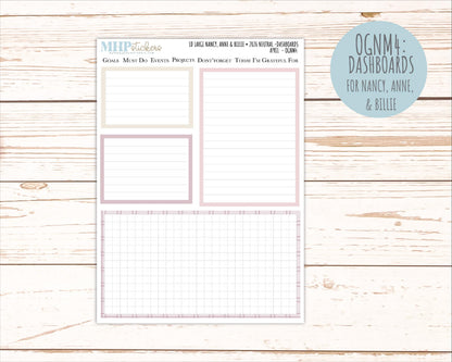 APRIL 2026 Neutral Collection Stickers for the Large Nancy, Anne, & Billie Laurel Denise Planners || OGN