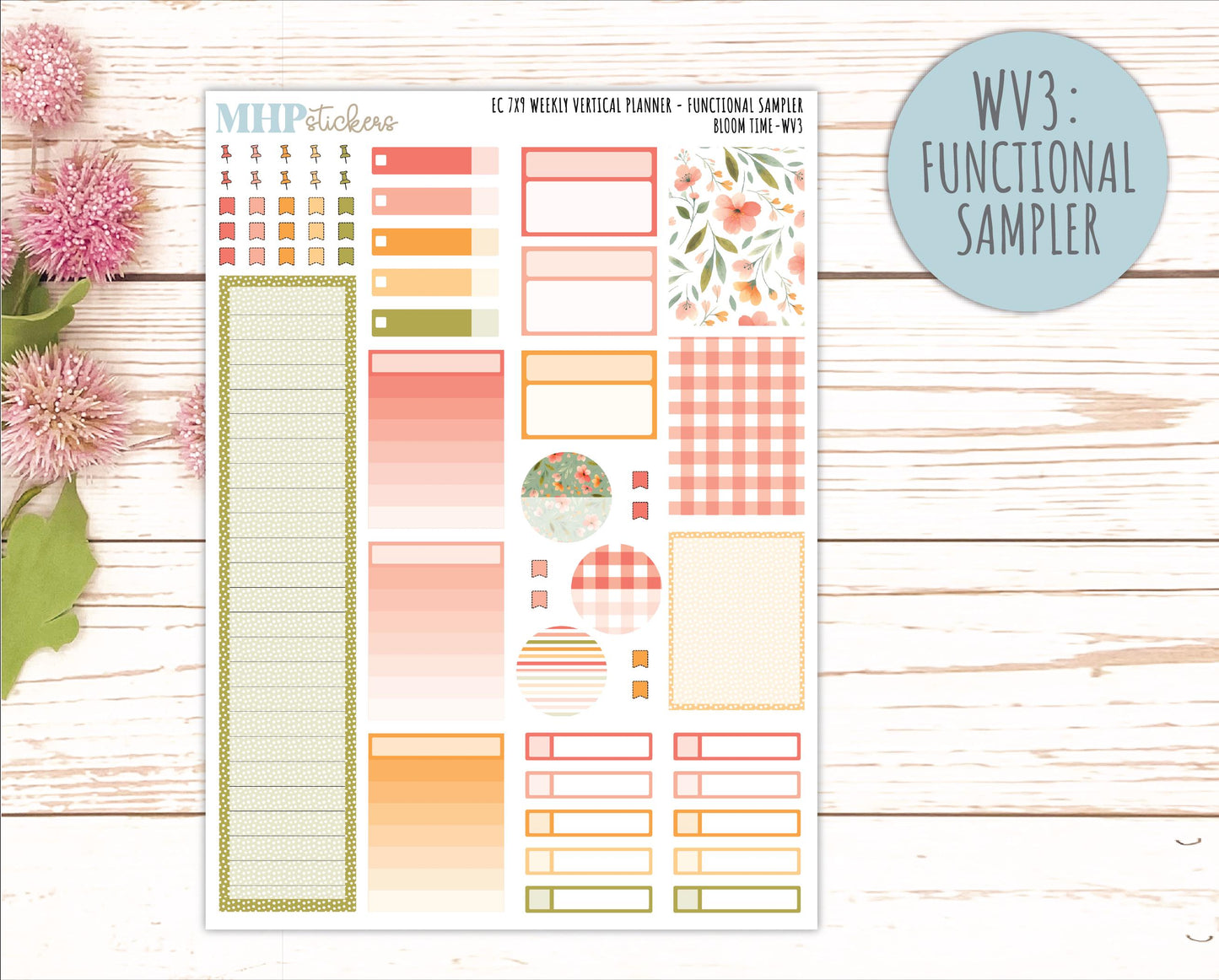 JUNE Weekly Vertical Kits for 7x9 Erin Condren Planners. 2025 Collection "Bloom Time" || ECWV