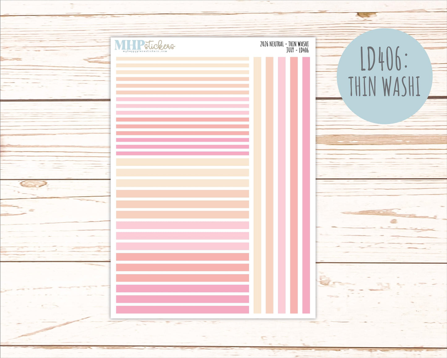 JULY 2026 Neutral Collection Stickers for the Large Nancy, Anne, & Billie Laurel Denise Planners || OGN