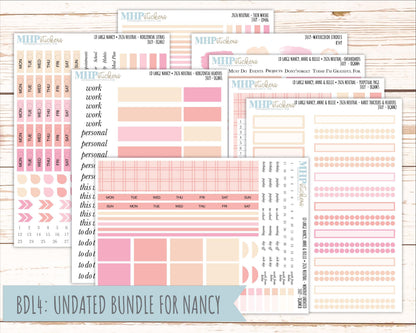 JULY 2026 Neutral Collection Stickers for the Large Nancy, Anne, & Billie Laurel Denise Planners || OGN