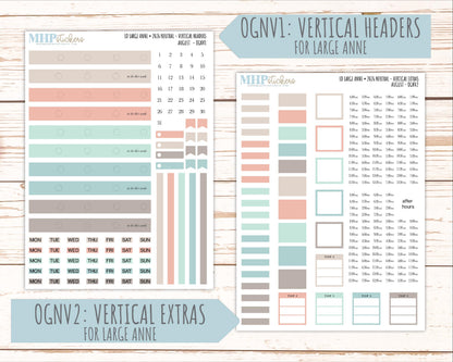 AUGUST 2026 Neutral Collection Stickers for the Large Nancy, Anne, & Billie Laurel Denise Planners || OGN