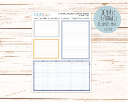 SEPTEMBER 2026 Neutral Collection Stickers for the Large Nancy, Anne, & Billie Laurel Denise Planners || OGN