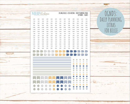 SEPTEMBER 2026 Neutral Collection Stickers for the Large Nancy, Anne, & Billie Laurel Denise Planners || OGN