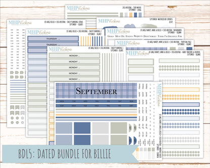 SEPTEMBER 2026 Neutral Collection Stickers for the Large Nancy, Anne, & Billie Laurel Denise Planners || OGN