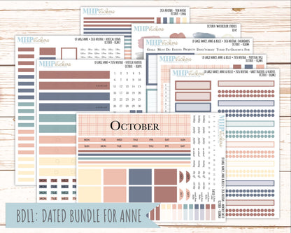 OCTOBER 2026 Neutral Collection Stickers for the Large Nancy, Anne, & Billie Laurel Denise Planners || OGN